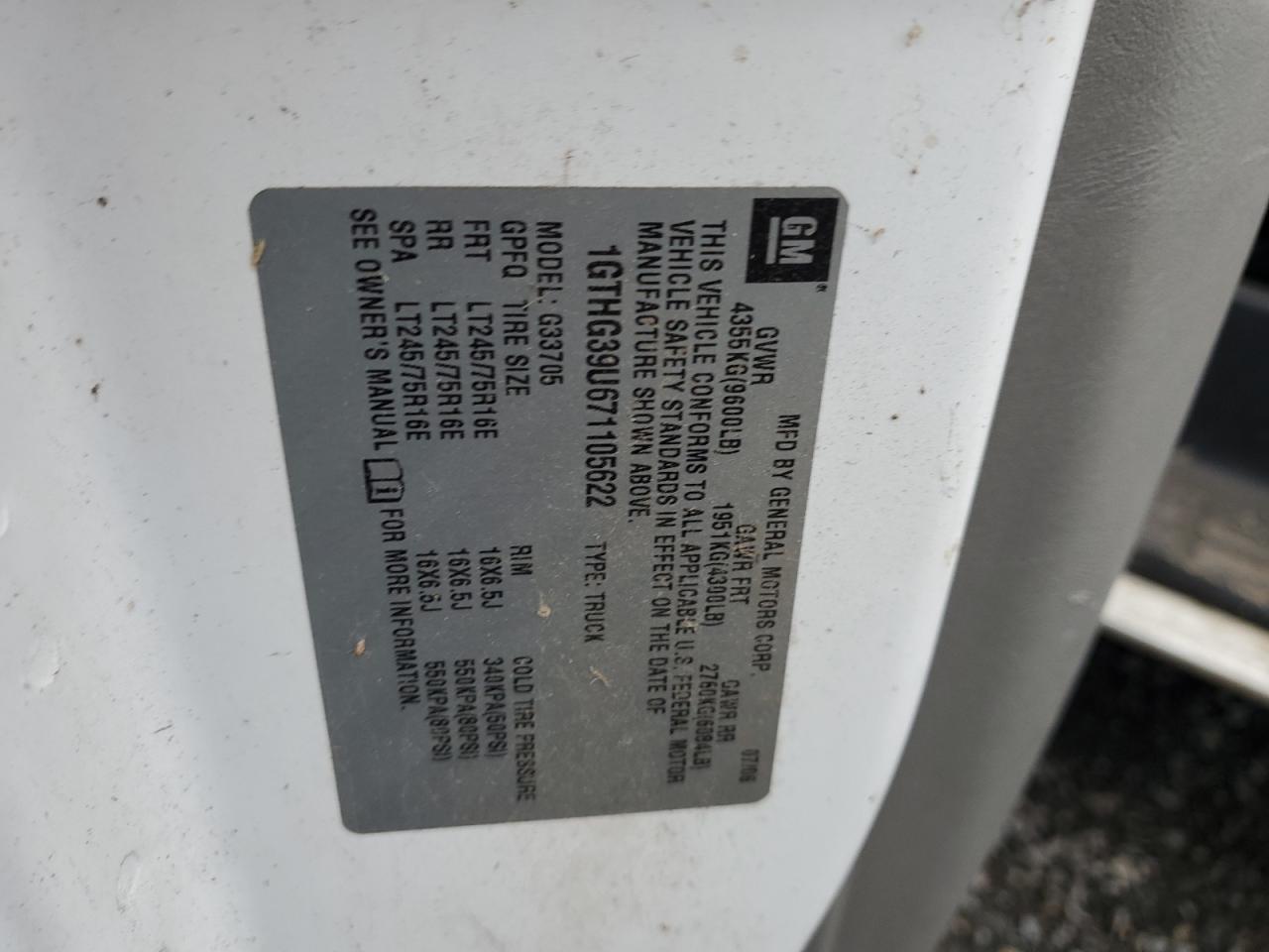 2007 GMC Savana G3500