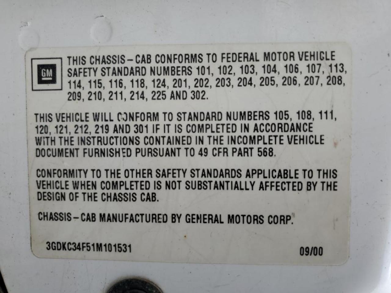 2001 GMC Sierra 3500 Flatbed Truck