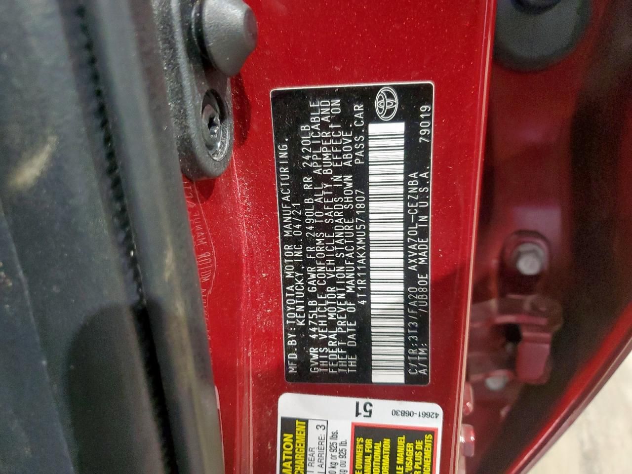 2021 Toyota Camry le