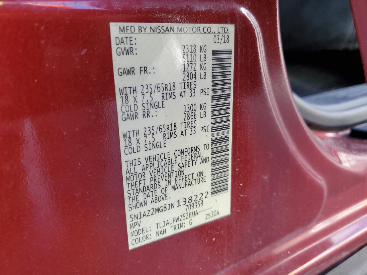 2018 Nissan Murano s