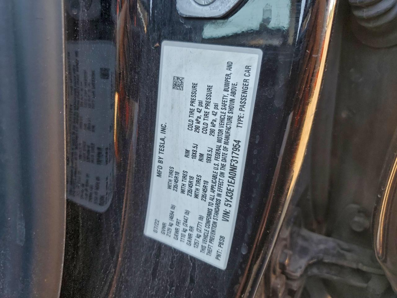2022 Tesla Model 3