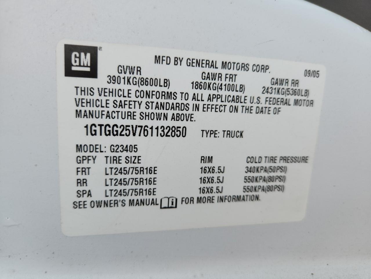 2006 GMC Savana 2500 Delivery Van