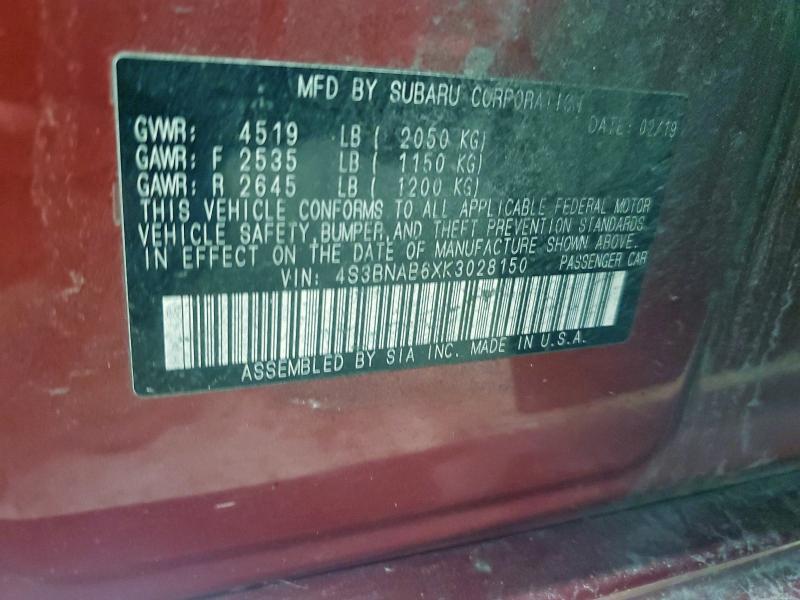 2019 Subaru Legacy 2.5i