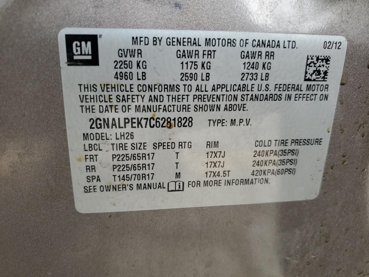 2012 Chevrolet Equinox lt