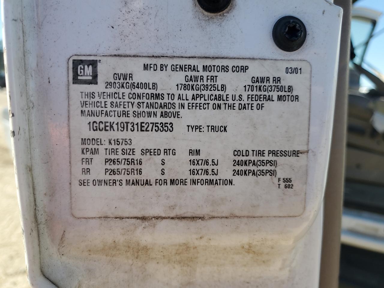 2001 Chevrolet Silverado K1500