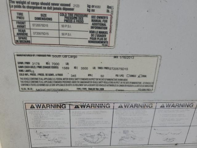 2013 South Georgia Cargo ST20575D15 Enclosed Cargo Trailer