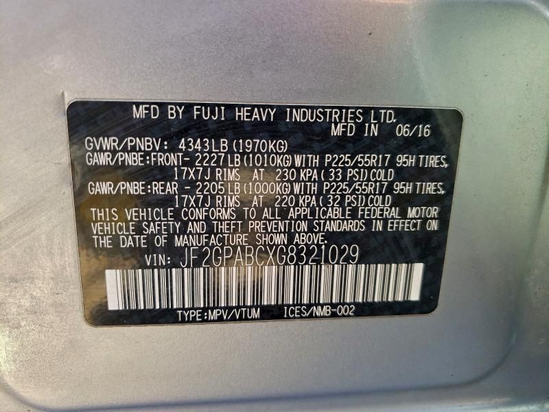 2016 Subaru Crosstrek Premium