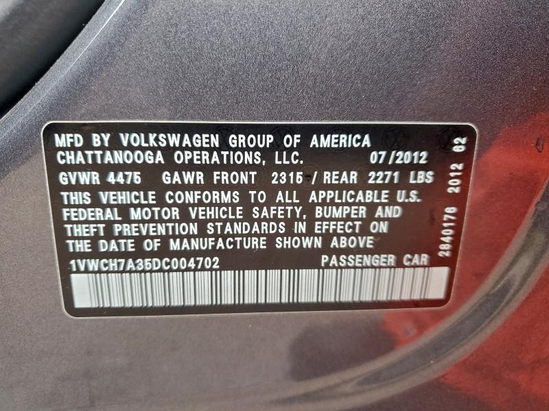 2013 Volkswagen Passat sel