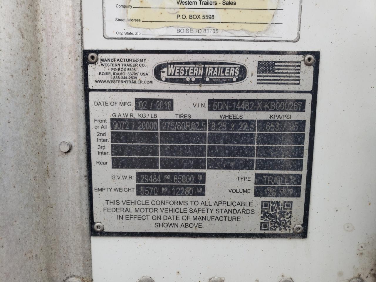 2019 Western Grain Trailer