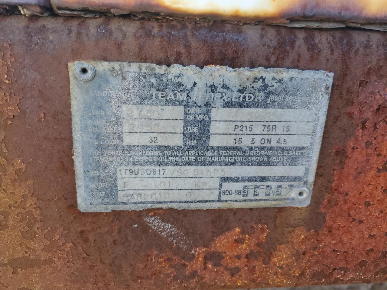 1998 Team Fenex F-101 KP Manhole Support Trailer