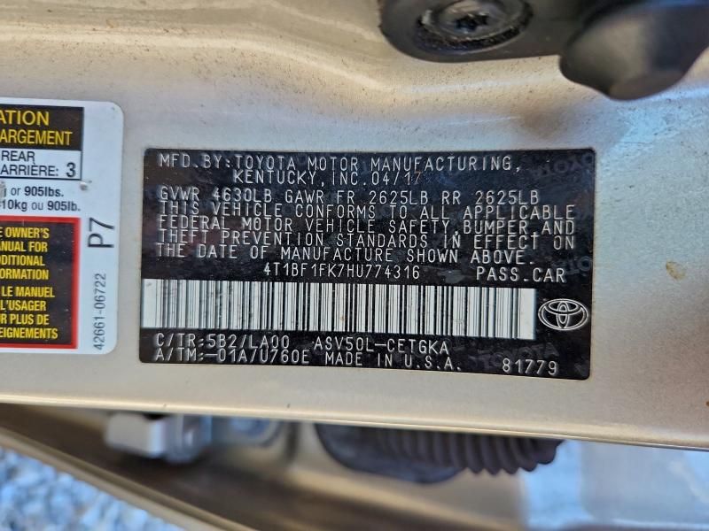 2017 Toyota Camry le