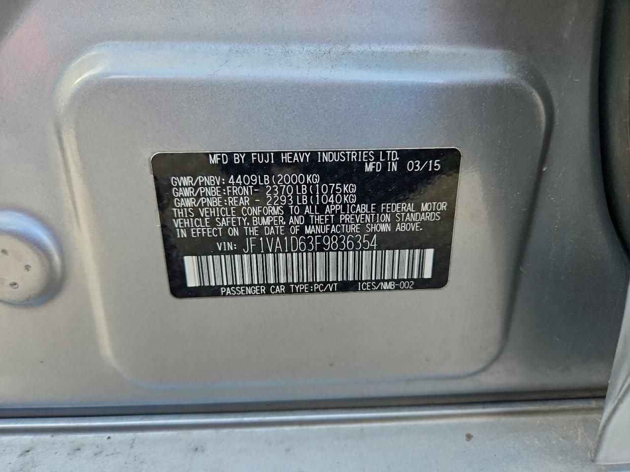 2015 Subaru Wrx Premium