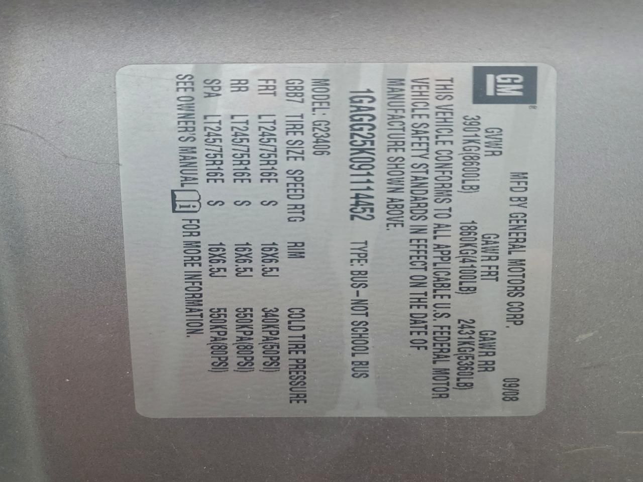 2009 Chevrolet Express G2500