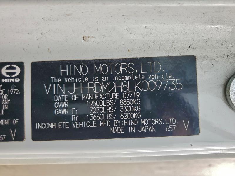 2020 Hino Xjc720 box Truck