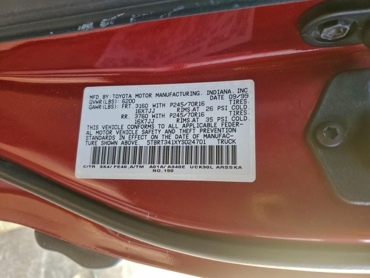 2000 Toyota Tundra Access Cab