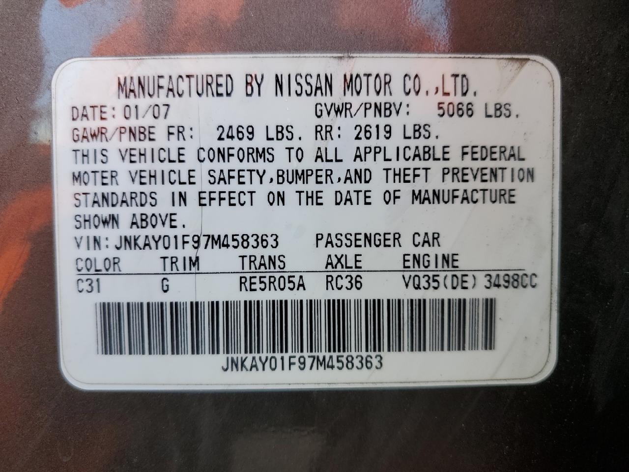 2007 Infiniti M35 Base