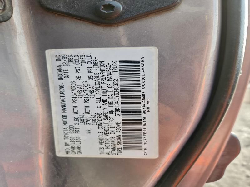 2000 Toyota Tundra Access cab