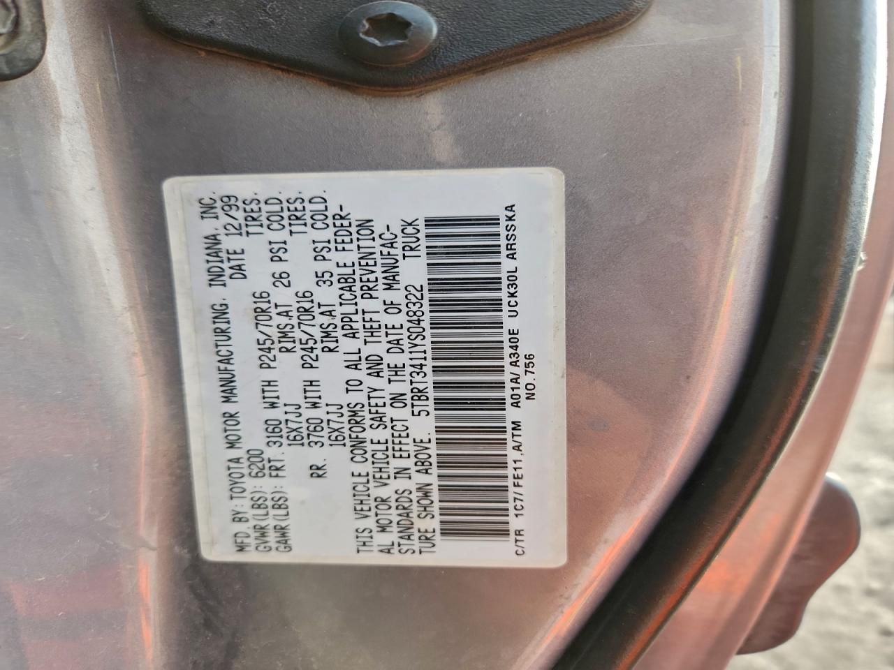 2000 Toyota Tundra Access cab