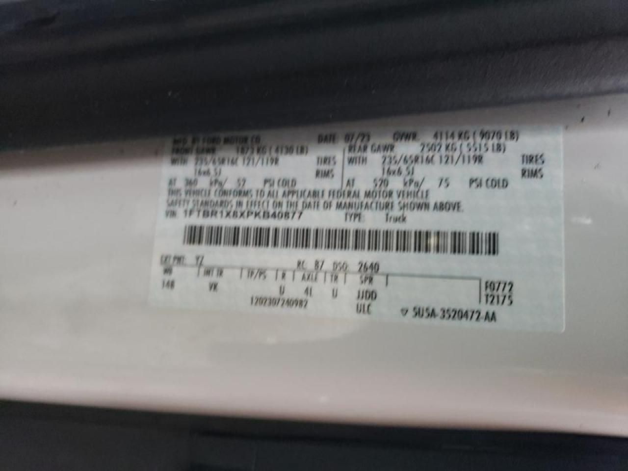 2023 Ford Transit Delivery Van