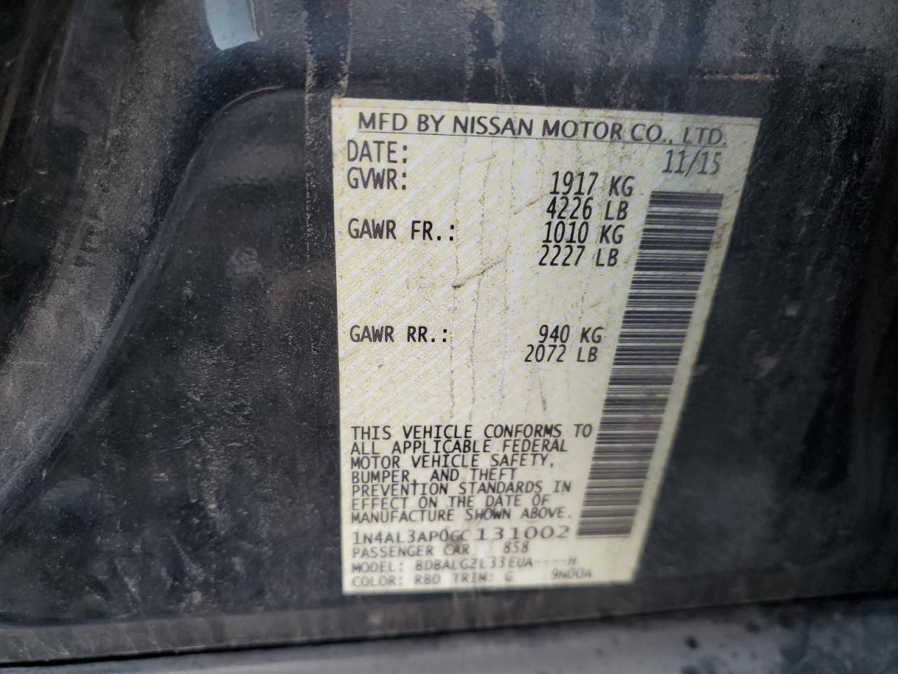 2016 Nissan Altima 2.5