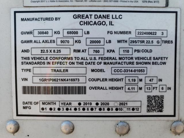 2022 Great Dane 2022 Great Dane CCC-3314-01053 DRY Van Trailer