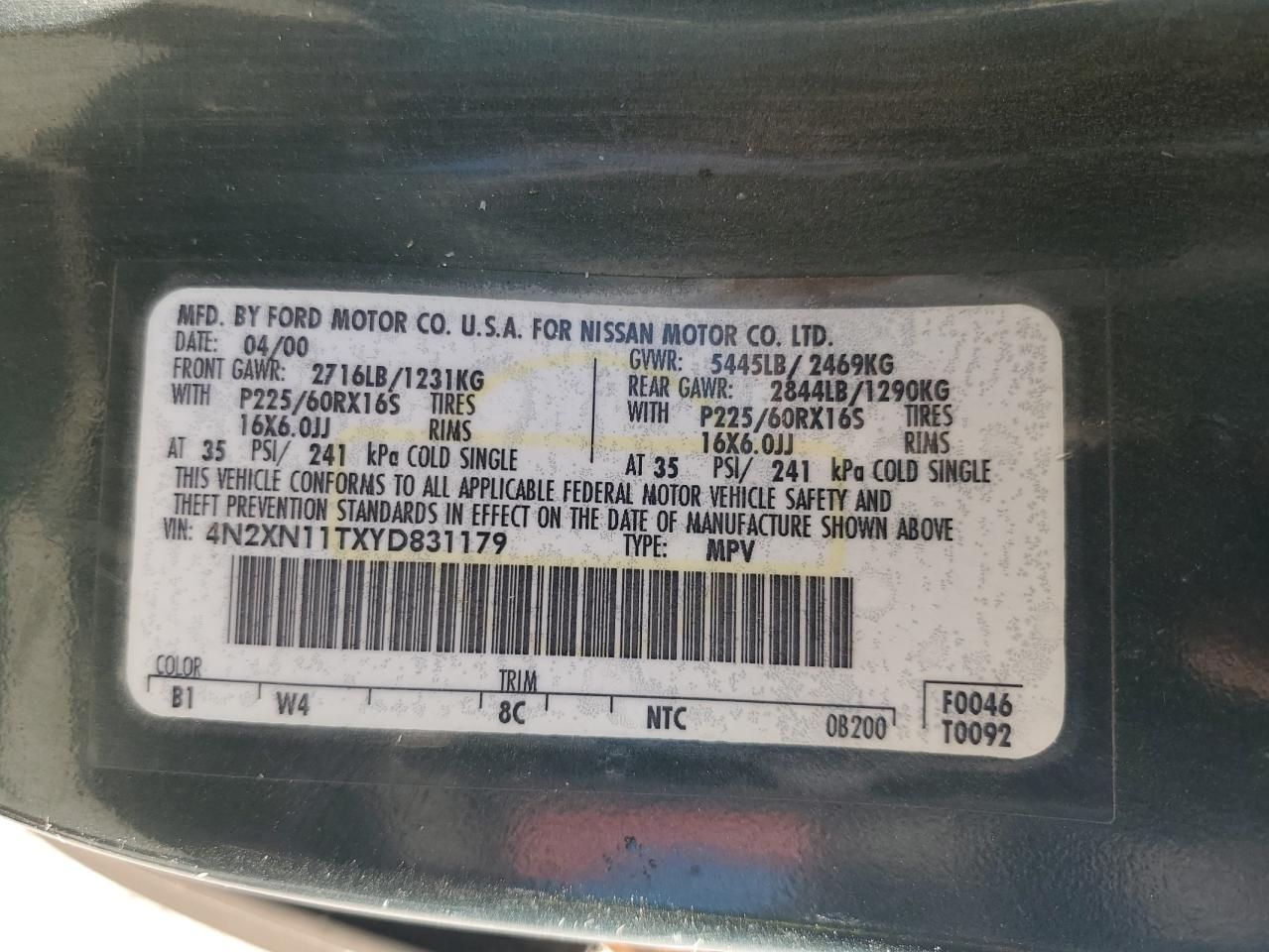 2000 Nissan Quest se