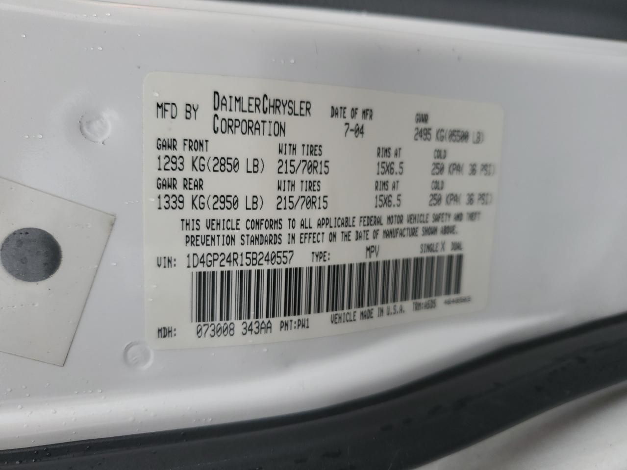 2005 Dodge Grand Caravan se