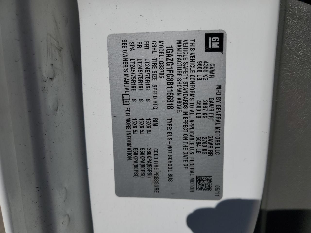 2011 Chevrolet Express G3500 LT