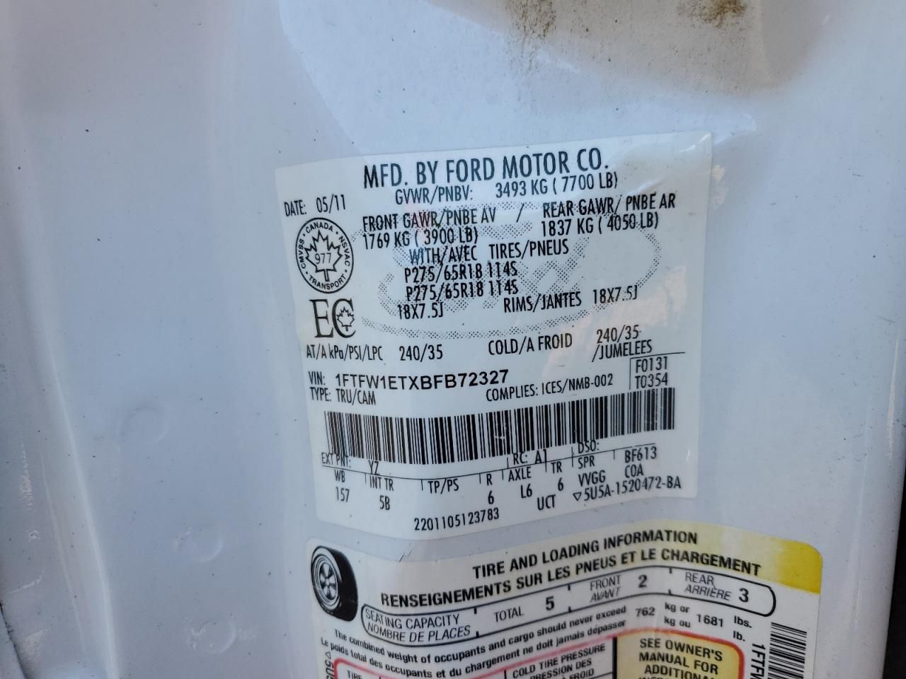 2011 Ford F150 Supercrew