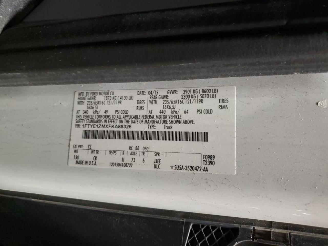 2015 Ford Transit Delivery Van
