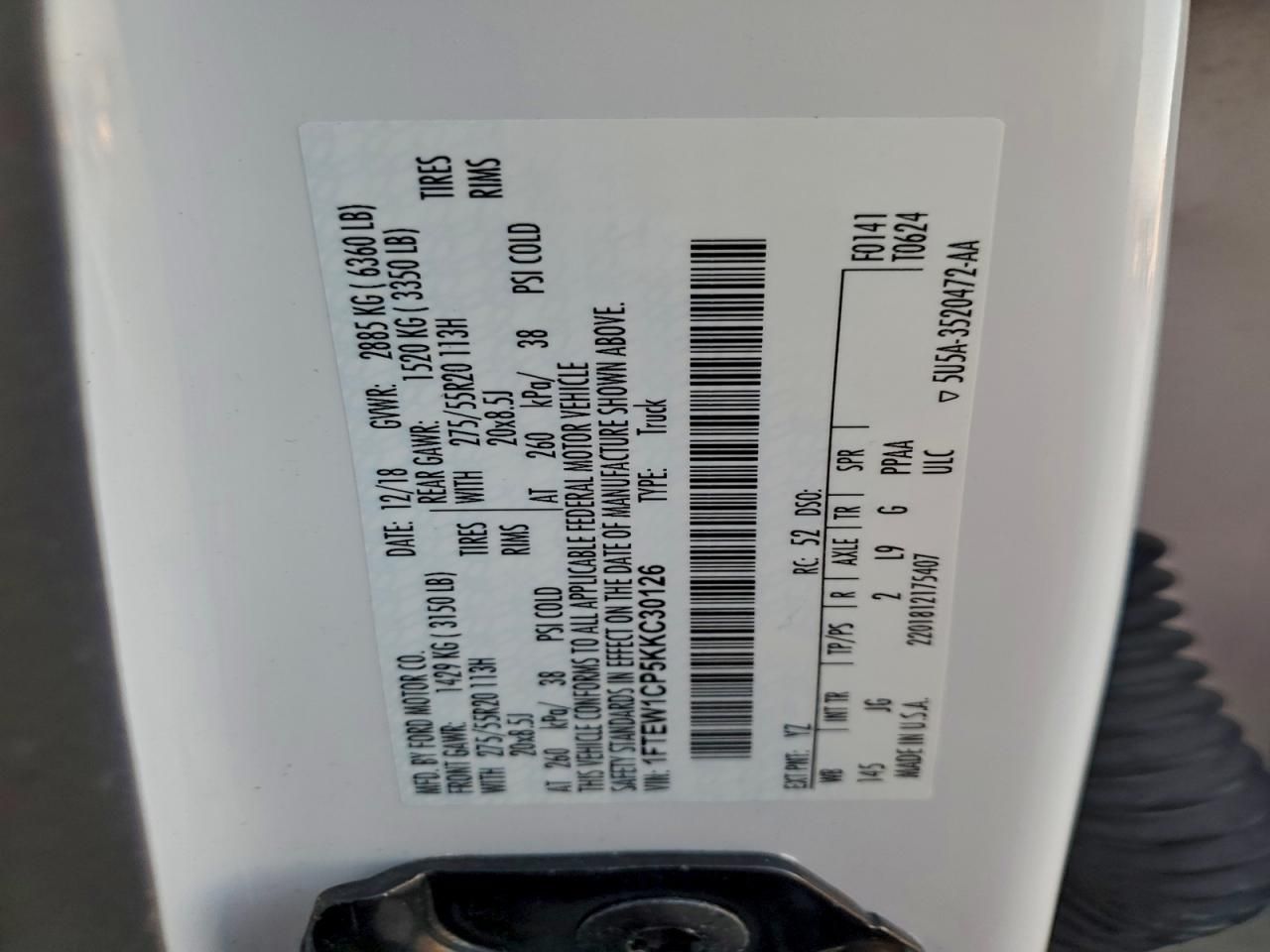 2019 Ford F150 Supercrew