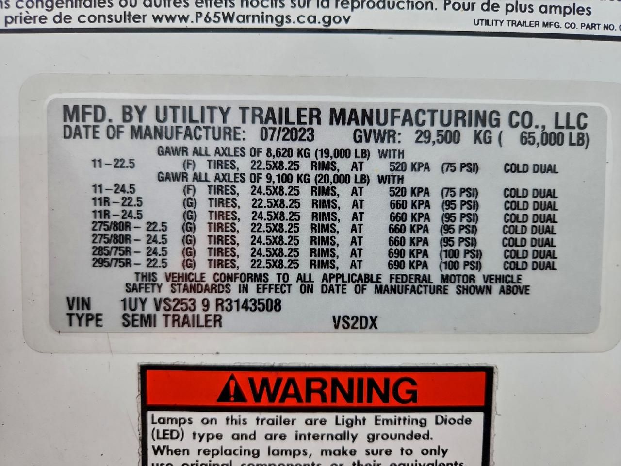 2024 Utility VS2DX DRY Van Trailer