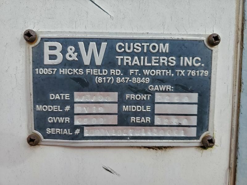 1998 B&W BV19 Fiber Optic Splicing Trailer