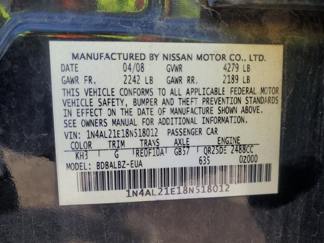 2008 Nissan Altima 2.5