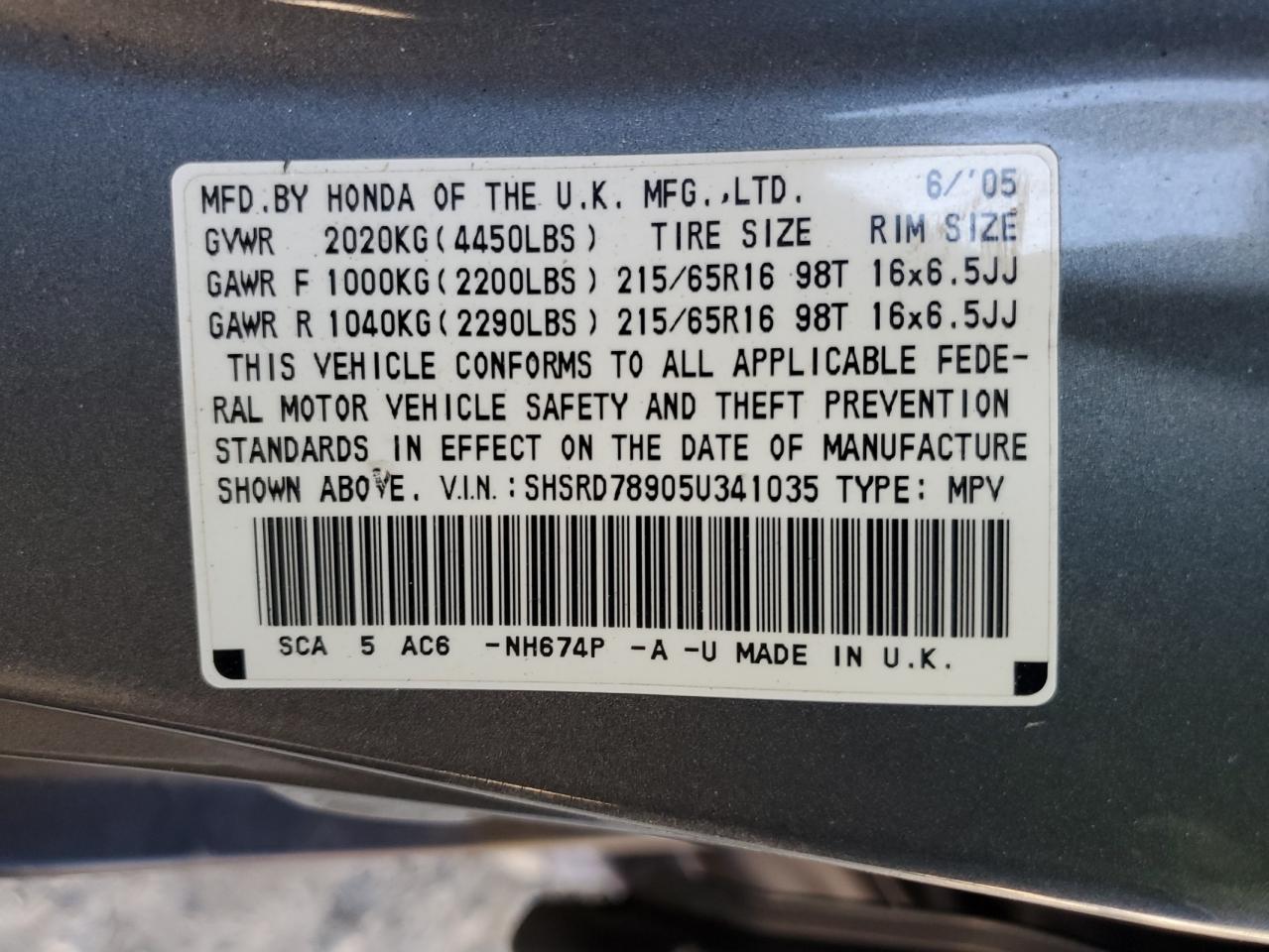 2005 Honda Cr-v se