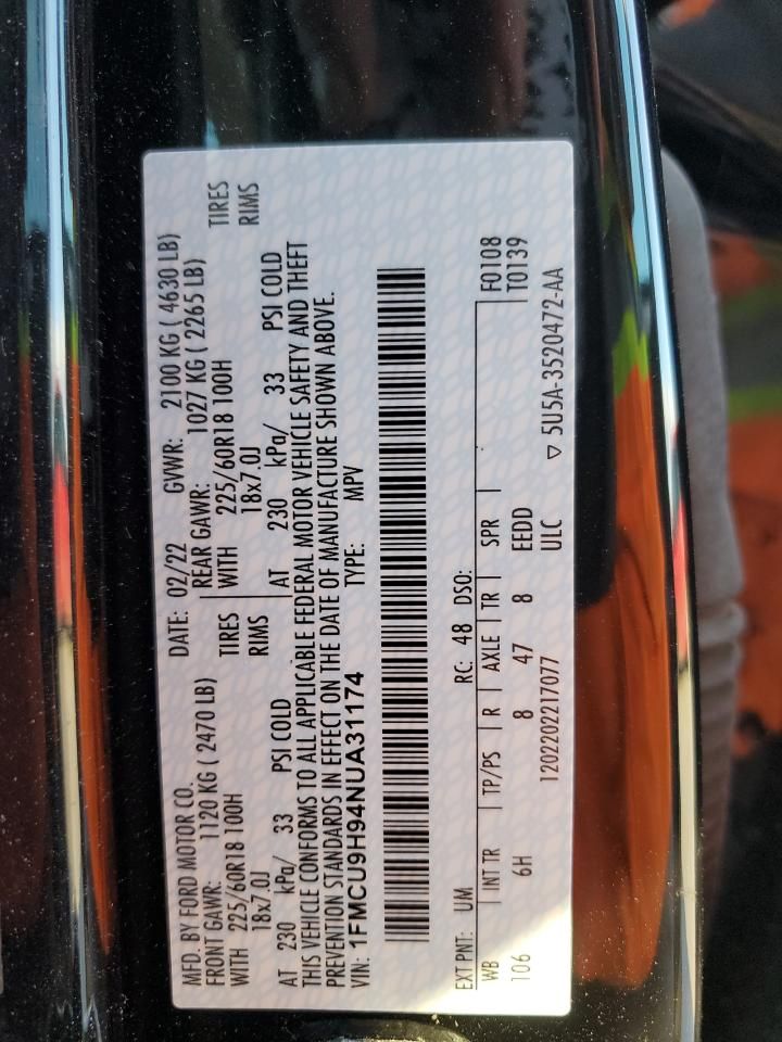 2022 Ford Escape sel