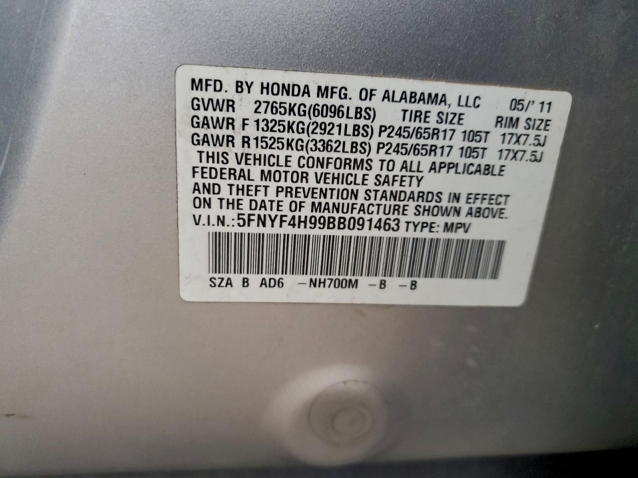 2011 Honda Pilot Touring