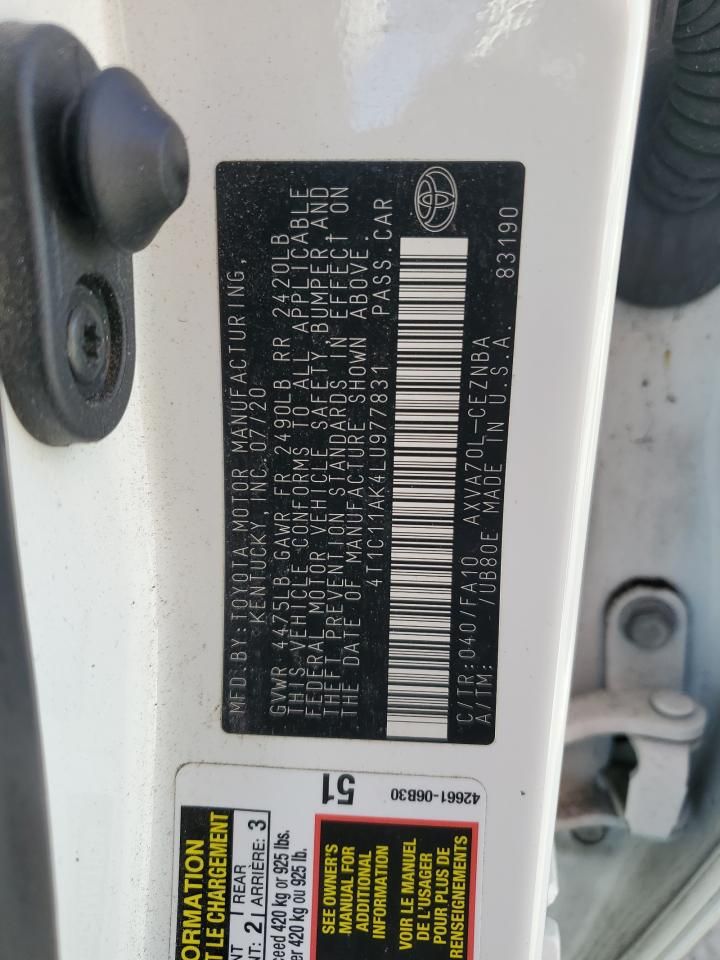 2020 Toyota Camry le