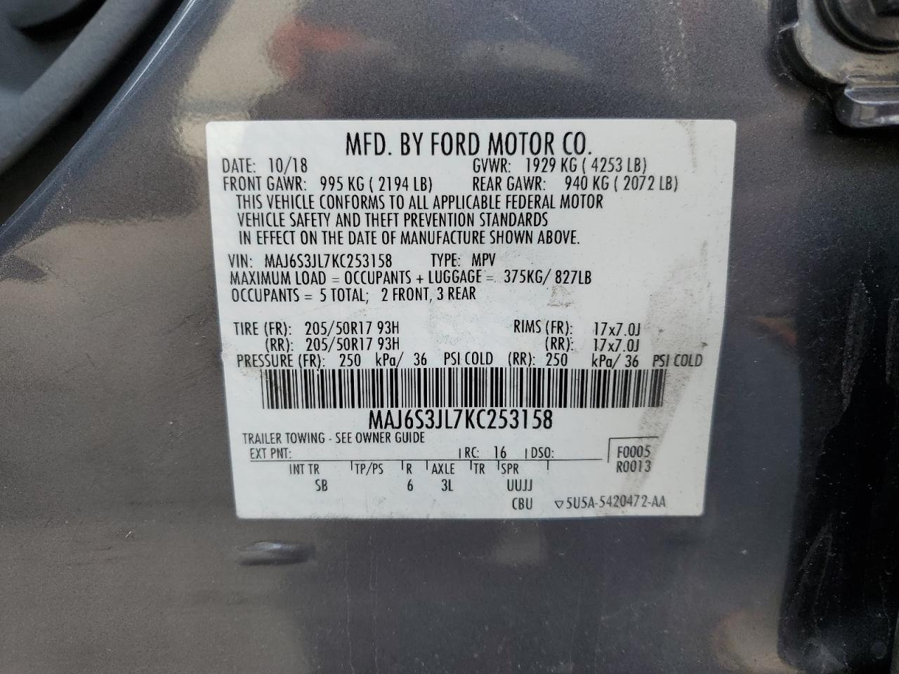 2019 Ford Ecosport ses