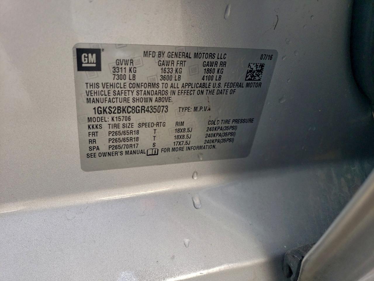 2016 GMC Yukon slt