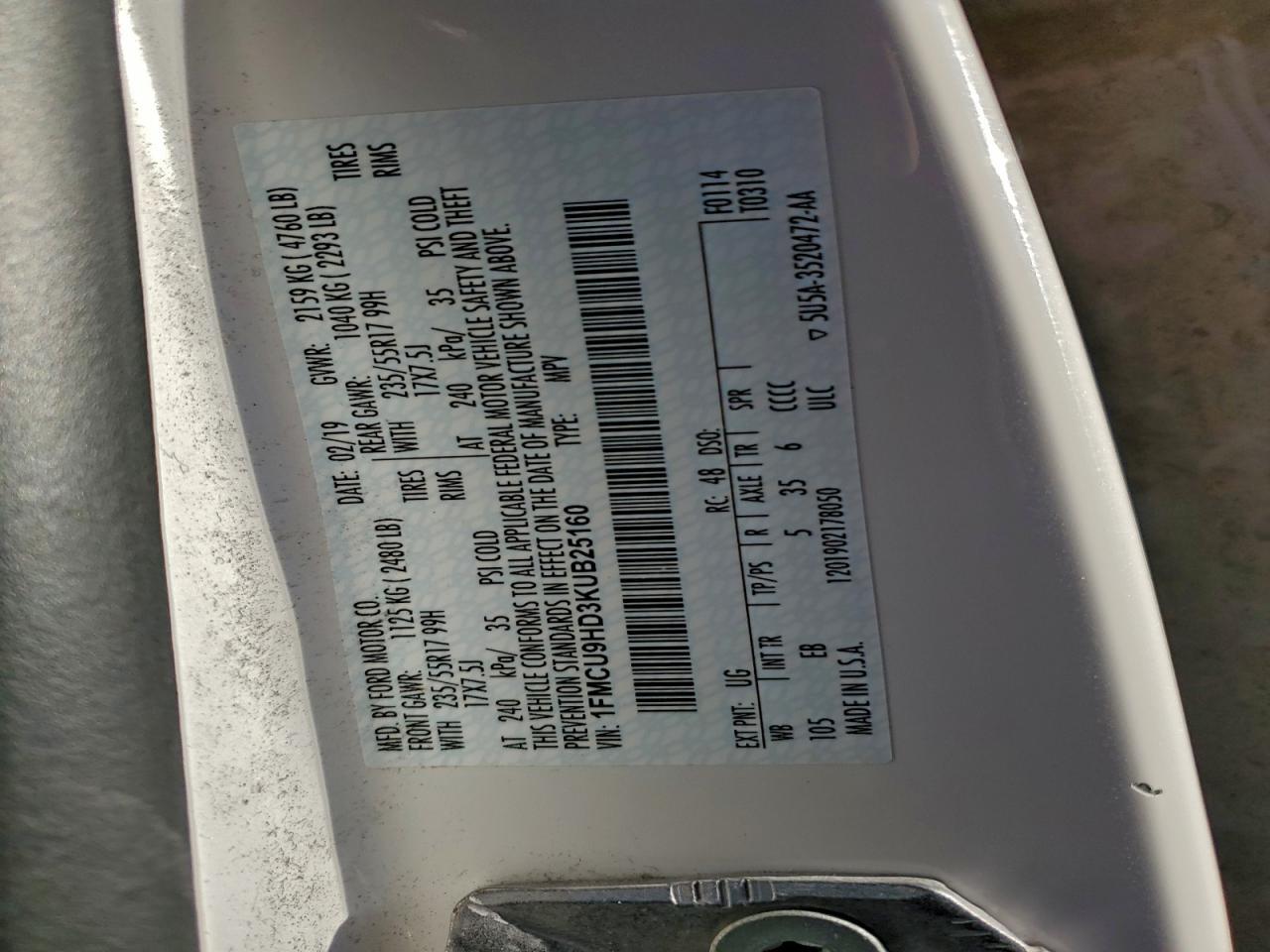 2019 Ford Escape sel