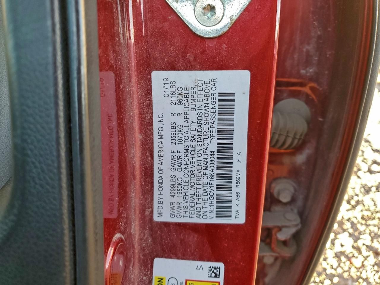 2019 Honda Accord lx