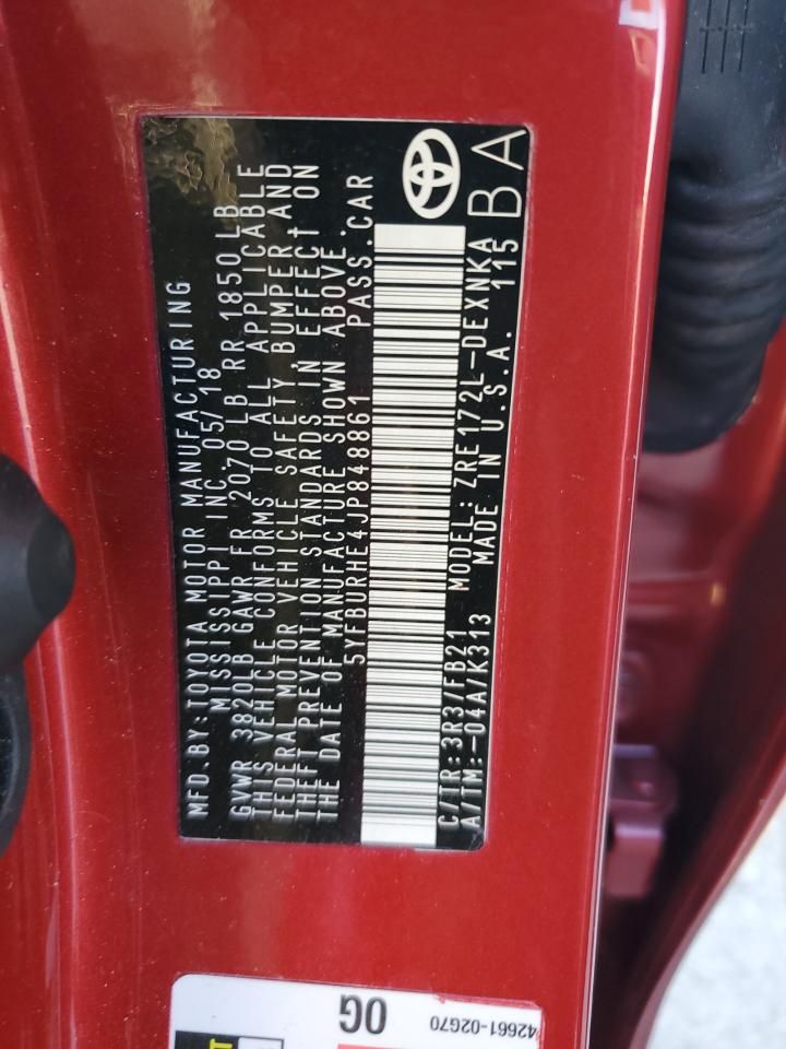 2018 Toyota Corolla l