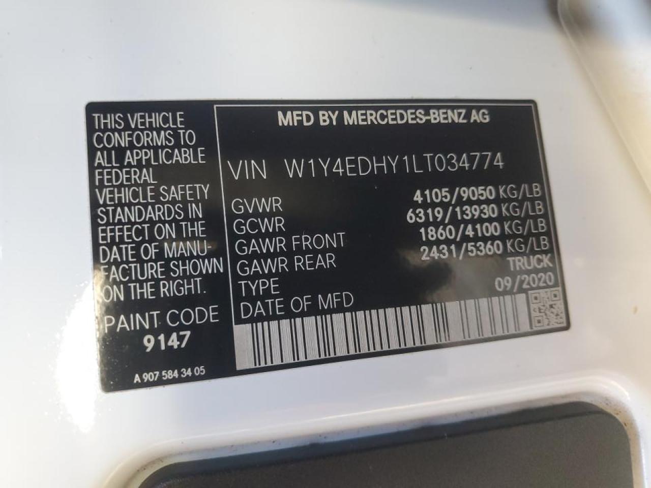 2020 Mercedes-Benz Sprinter 2-BOX Truck