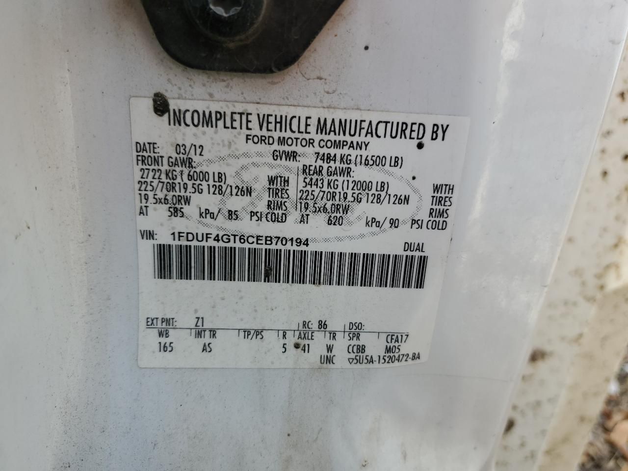 2012 Ford F450 Super Duty Utility / Service Truck