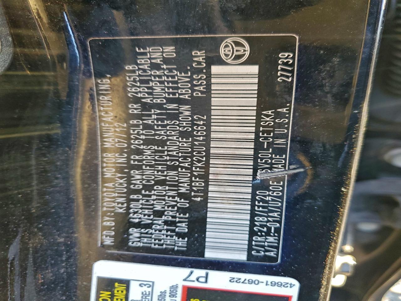 2012 Toyota Camry Base