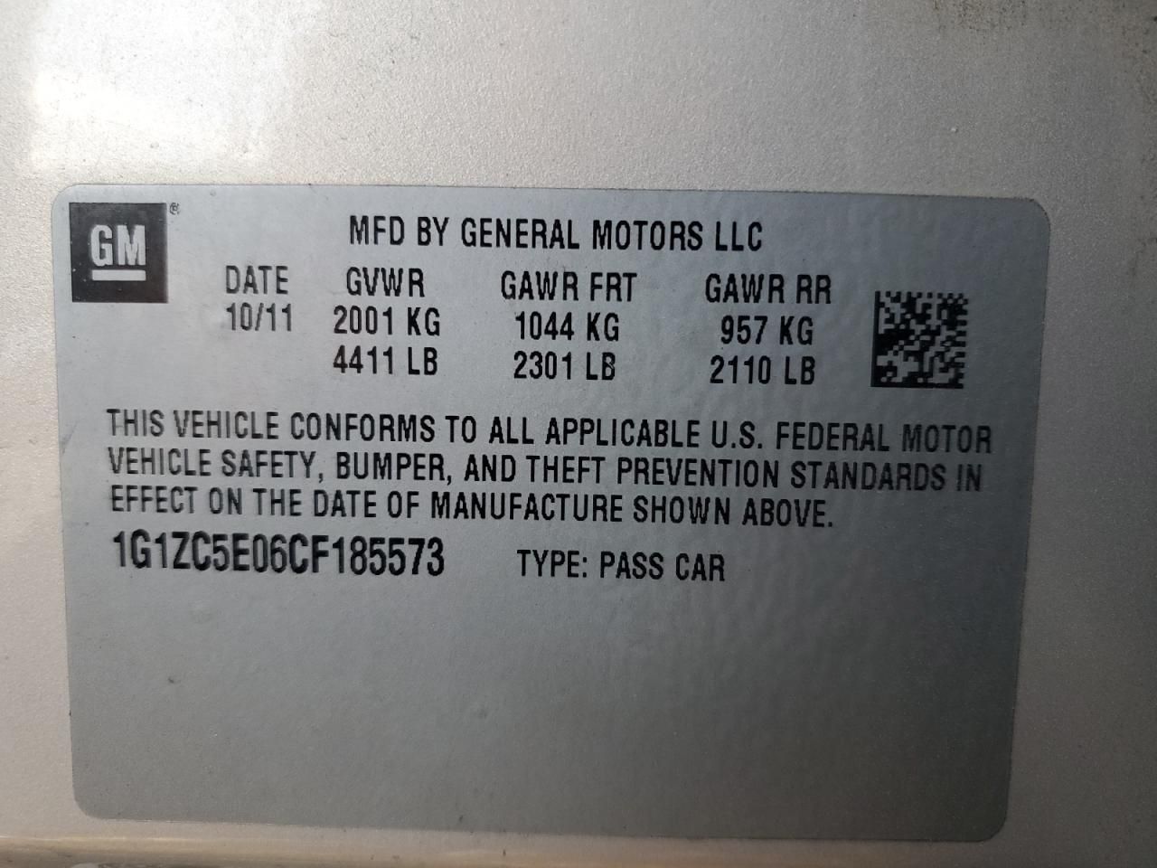 2012 Chevrolet Malibu 1LT