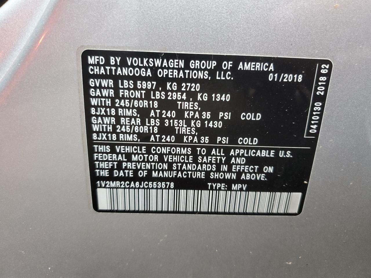 2018 Volkswagen Atlas sel