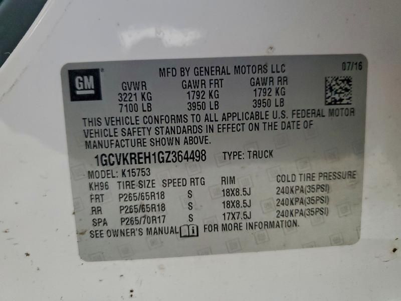 2016 Chevrolet Silverado K1500 LT