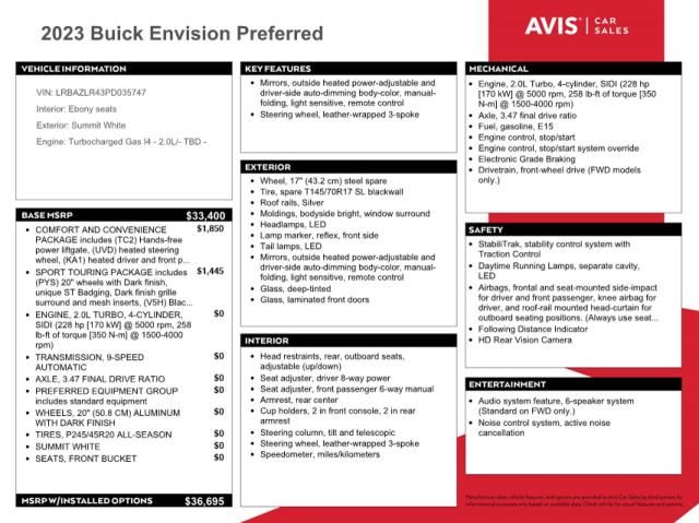 2021 Buick 2023 Buick Envision Preferred